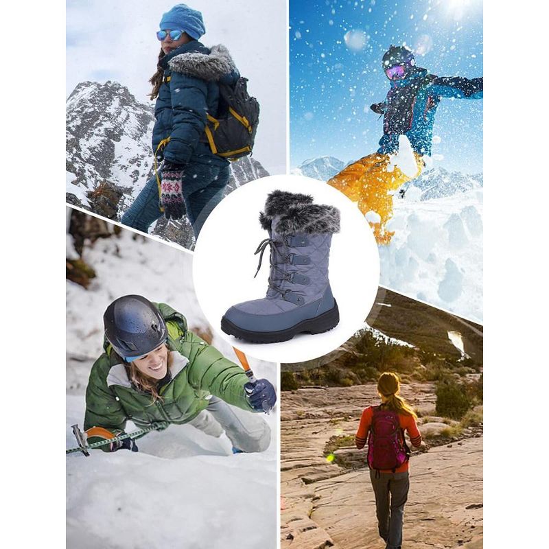 Women's Snow Boots, Women Waterproof Mid Calf, Anti-slip Outdoor Warm Duck Boot for Winter, 4 of 8