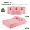 Lyngins Modern Folding Futon Sofa Bed, Multi-Use Chenille Floor Couch Bed, High-Density Foam Convertible Sleeper Sofa for Living Room, Small Spaces - 2 of 4