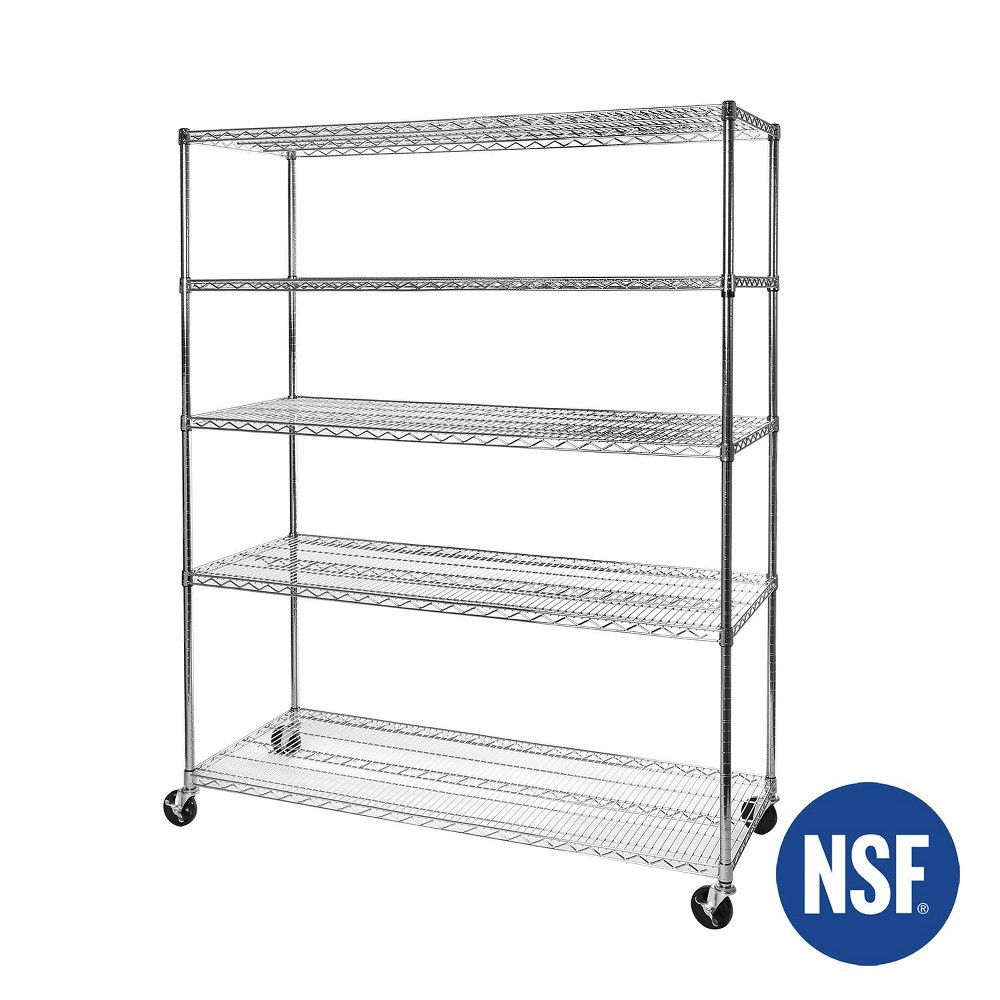 UPC 017641986051 product image for 5-Tier UltraZinc Steel Wire Shelving with Wheels 24x60x72 – Seville Classics | upcitemdb.com