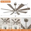 Parrot Uncle 60" Modern Windmill Ceiling Fans with Light and Remote Control Color Changing Integrated LED Ceiling Fan - 3 of 4
