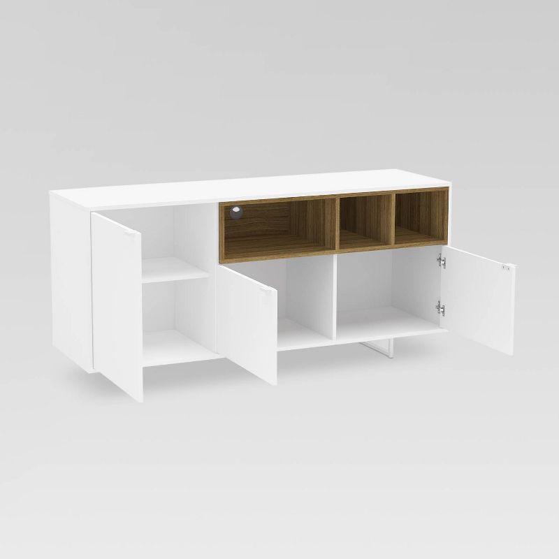 Honolulu TV Stand for TVs up to 60&#34; White/Walnut - Polifurniture, 3 of 9