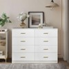 FURNIinspire Dressers Modern 8 Drawer Dresser, Sturdy Storage Dressers Organizer, Cabinet For Bedroom, Living Room, White, 47.25"*15.5"*35.4" - 4 of 4