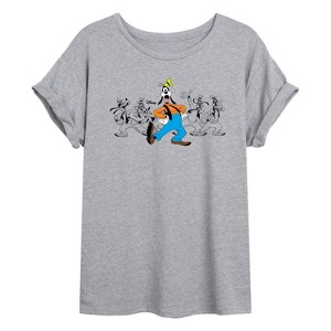 Women's - Disney - Goofy Chest Oversized Graphic T-Shirt - 1 of 4