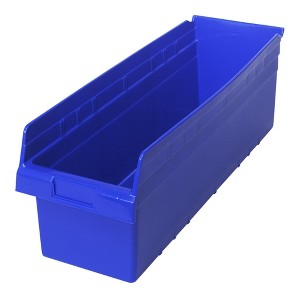 Quantum Storage Systems Economy Shelf Bin, Nesting, 23-5/8"W X 8-3/8"D X 4"H, (7) Divider Slots, Rear Hanglock - 1 of 1