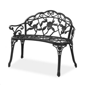 Karl Home | Black Powder Coated Aluminium Outdoor Bench - 1 of 4