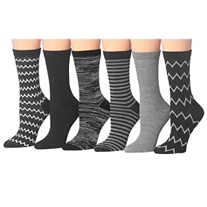 Women's 6-Pairs Colorful Funky Patterned Crew Dress Socks - 1 of 4