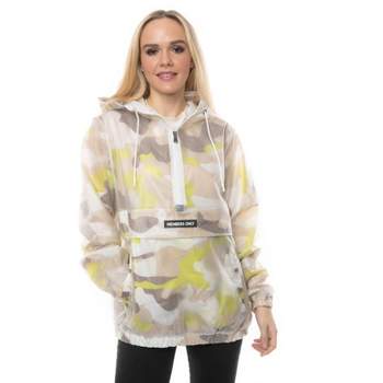 Members Only Women's Translucent Camo Print Popover Oversized Jacket