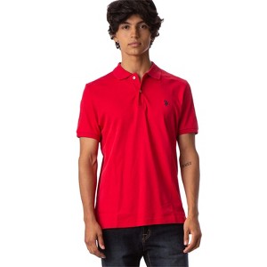 U.S. Polo Assn. Men's Solid Short Sleeve Interlock Polo Shirt, Golf Shirts for Men, Business Casual Polos - 1 of 2