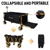 CAVINAS Extended Heavy-Duty Wagon Cart, Foldable Shopping Cart with 7" All-Terrain Wheels, Shopping Wagon for Camping - 4 of 4