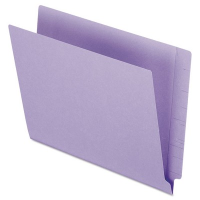 Pendaflex Colored End Tab Folders with Reinforced Double-Ply Straight Cut Tabs, Letter Size, 0.75" Expansion, Purple, 100/Box