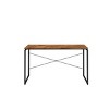 INFURNIC Writing Desk Industrial Desk with Faux Concrete Top and Silver Metal Sled Base Back Open for Office, Black Brown, 22"*47"*28" - 2 of 4