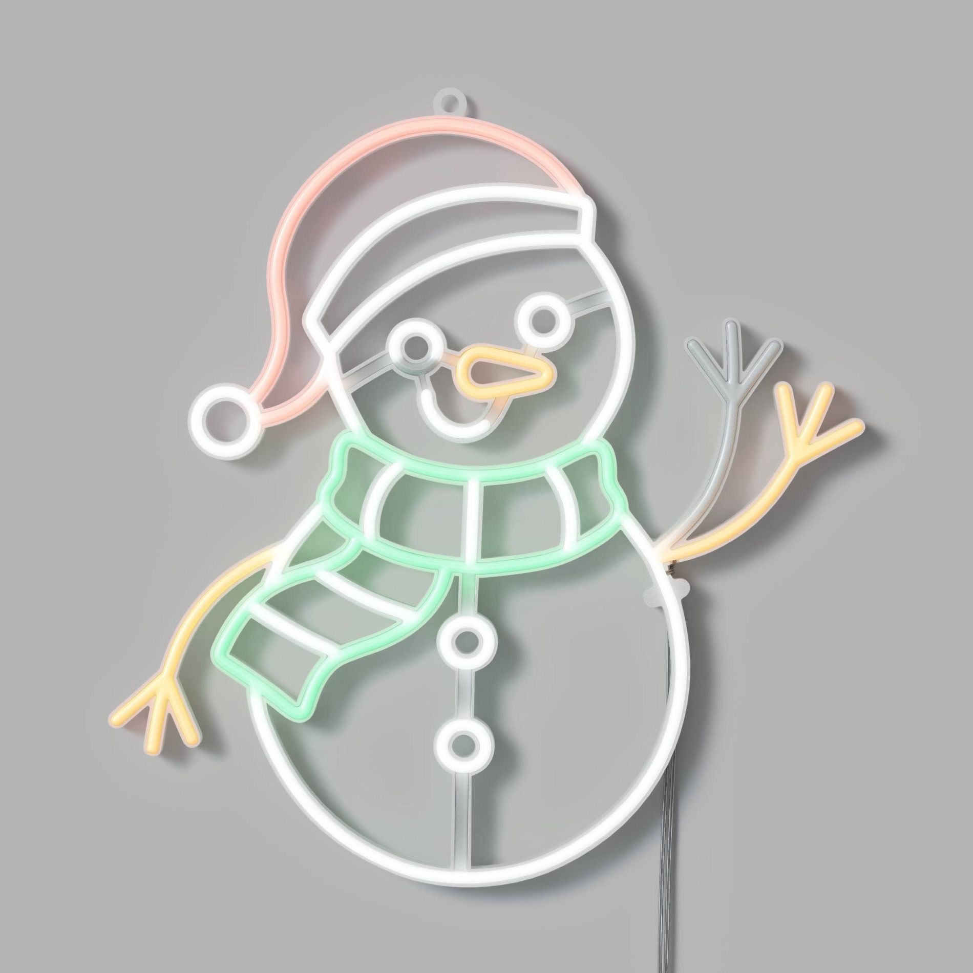 16.75" H Christmas Motion Faux Neon Waving Snowman - Wondershop™