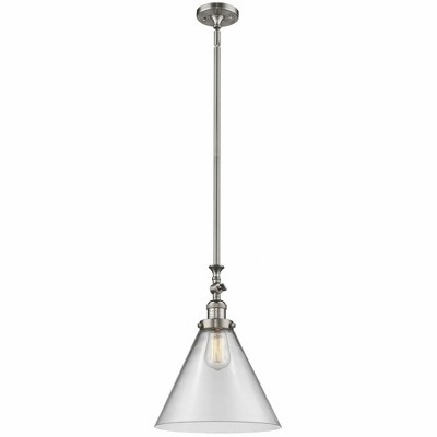 Cone - 1 Light Stem Hung Tiltable Mini Pendant In Industrial Style-18 Inches Tall and 12 Inches Wide