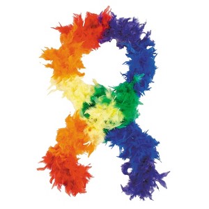 Morris Costumes Traditional Rainbow Feather Boa Halloween Costume Wearable Accessories - Multicolored One Size - 1 of 1
