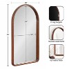 Kate & Laurel All Things Decor 20"X36" Talma Arched Wall Mirror Walnut Brown - 2 of 4