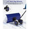 Snow Pusher with Wheels,  5-Position Adjustment Handle Snow Plow, Rolling Shovels for Driveway - 4 of 4
