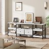 Industrial TV Stand with 2 Drawers, Entertainment Center, Rustic Media Console with Storage Shelves, Open Design & Metal Frame - 2 of 4