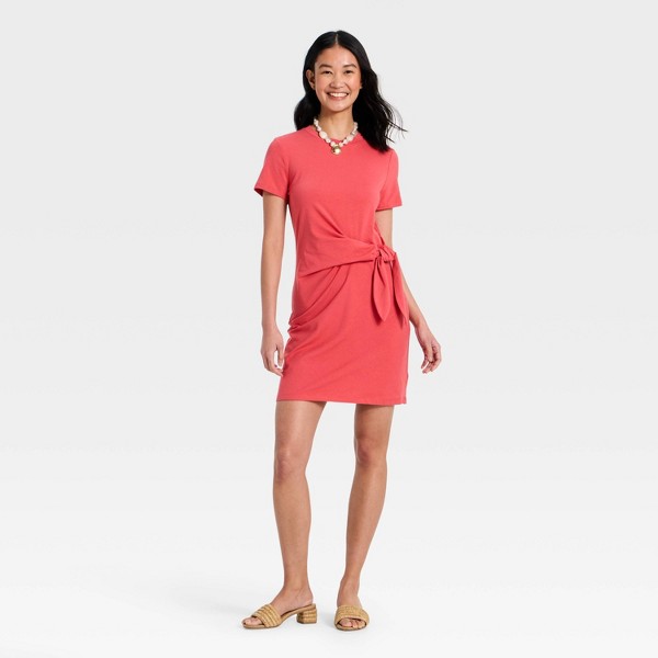 Vestido mini de punto con lazo al frente y mangas cortas para mujer - A New Day™ 3