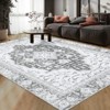 COZONY Washable Vintage Floral Rug, Non-Slip Low Pile Area Carpet for Multiple Home Spaces - 3 of 4