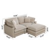 NicBex 70.86 Inch Modular Corduroy Sectional Sofa,L-Shaped Couch with Ottoman and 4 Pillows for Living Room,Apartment,Office,Beige - 3 of 4