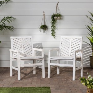 Modern Chevron Design Wood Patio Chairs,Outdoor Recliner Chairs,Sun Loungers,Garden Loungers Set Of 2 -Cuddlewood - 1 of 4