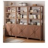 71" Tall 5 Tier Wooden Bookcase with Open Shelf and Doors Adjustable Shelves Farmhouse Bookcase - 2 of 4