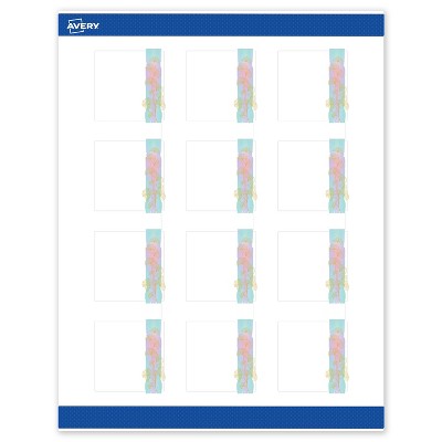 Avery Square Labels, Floral Design, 2" x 2", 120 Total