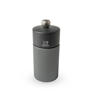 Peugeot | Line Pepper Mill, Aluminum + Beechwood, Carbon, 12 cm - 5 in - 1 of 4