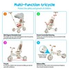 7 in 1 Baby Tricycle, Foldable Toddler Tricycle with Removable and Adjustable Parent Handle - 3 of 4