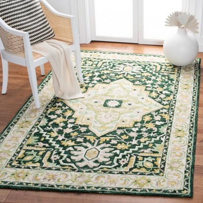 Aspen Green and Ivory Hand-Tufted Wool Area Rug 5'x8'