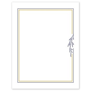 Avery 8.5" x 11" Cards, Gold & Navy Border with Florals, 10 ct - 1 of 4