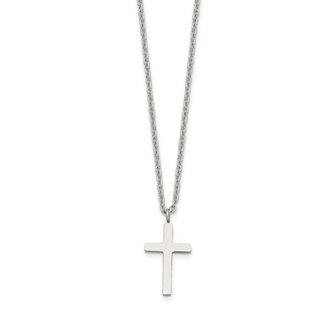 Black Bow Jewelry Stainless Steel Polished 13 x 22mm Cross Necklace, 18 Inch - image 1 of 4