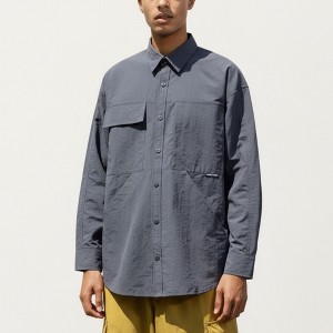 Anna-Kaci Active Men's Long Sleeve Button-Up Utility Shirt with Chest Pocket and Structured Stitch Detailing - 1 of 4