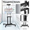 Tangkula Mobile TV Stand for 32-70 inch Flat or Curved TVs up to 110 lbs w/AV Shelf - 4 of 4