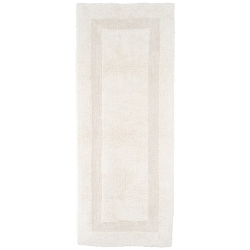 Yorkshire Home Solid Reversible Long Bath Rug Ivory : Microfiber ...