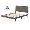 Costway Upholstered Tufted Bed Wood Platform Mattress Foundation Headboard Queen - image 4 of 4