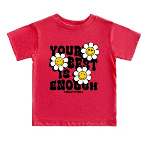 The Juniper Shop SmileyWorld Your Best Is Enough Floral Toddler Short Sleeve Tee - 1 of 4