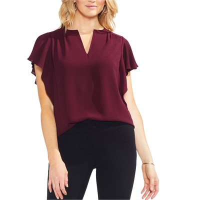 Vince Camuto Womens Flutter Sleeve Knit Blouse