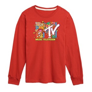 Boys' - MTV - Logo Retro Collage Long Sleeve Graphic T-Shirt - 1 of 3