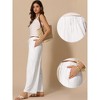 INSPIRE CHIC Women's Linen Casual High Waist Drawstring Lightweight Long Palazzo Gauze Pants - 2 of 4