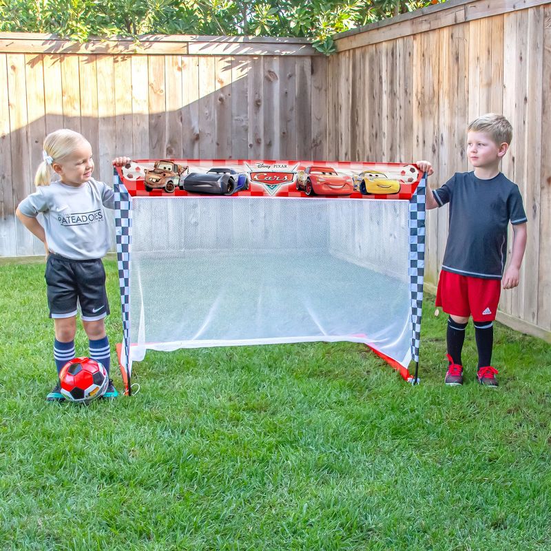 Disney Pixar Cars Soccer Goal Set for Kids by GoSports Includes 4 ft x 3 ft Soccer Goal, Size 3 Soccer Ball and Cones, 4 of 5