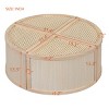 Modular Rattan Coffee Table,4-Piece Convertible Round to Square Table with Storage and Solid Wood Frame for Living Room-Baofuwish - 4 of 4