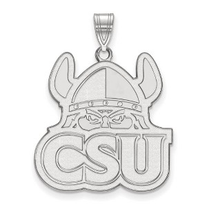 Black Bow Jewelry 10k White Gold Cleveland State Vikings NCAA Extra Large Pendant - 1 of 3
