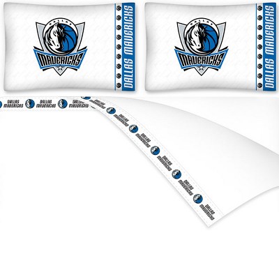 NBA King Sheet Set Basketball Logo Bedding - Dallas Mavericks..