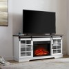 59" TV Stand for TVs up to 65" with 23" Electric Fireplace Insert, Sliding Fluted Glass Doors, Large Storage Cabinet, Multipurpose Media Console Table - 3 of 4