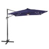 Sonkuki 10x8FT Round Offset Outdoor Patio Solar LED Cantilever Umbrella w/Aluminium Pole, 360° Rotation and Canopy Angle Adjustment - 2 of 4