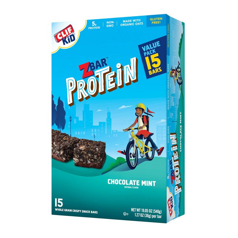 CLIF Kid ZBAR Protein Chocolate Mint Snack Bars 
, 1 of 13