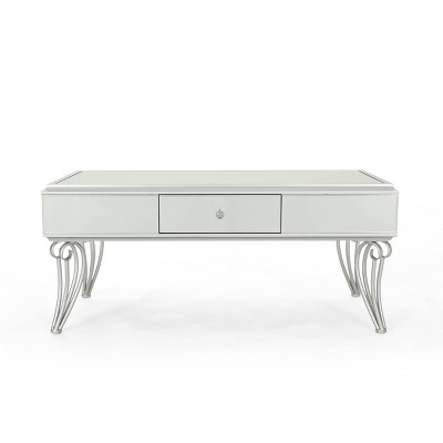 Belvidere Modern Mirrored Coffee Table Silver - Christopher Knight Home