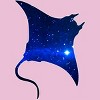 Girl's Design By Humans Space Manta Ray By Shrenk T-Shirt - 2 of 3