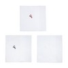 Umo Lorenzo Men's Cotton Boxed Initial Alphabet Handkerchiefs (Pack of 3) - 3 of 4